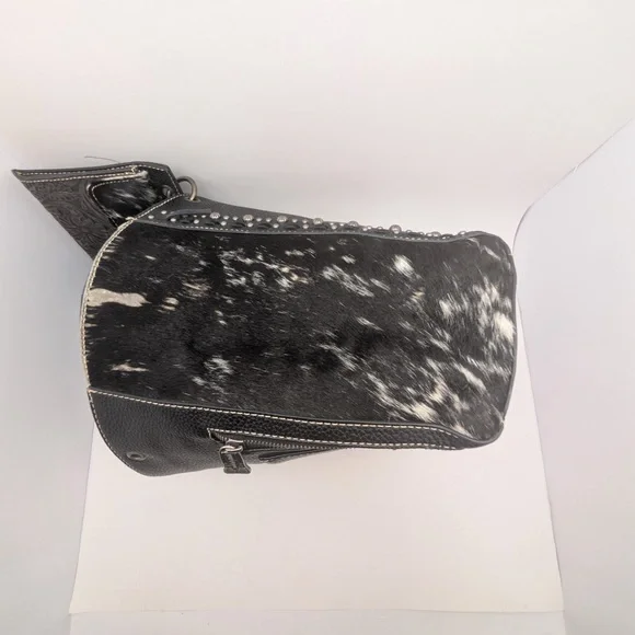 Trinity Ranch Rare Studded Spotted Cowhide Leather Bag Purse & Wallet Crossbody - Picture 5 of 11